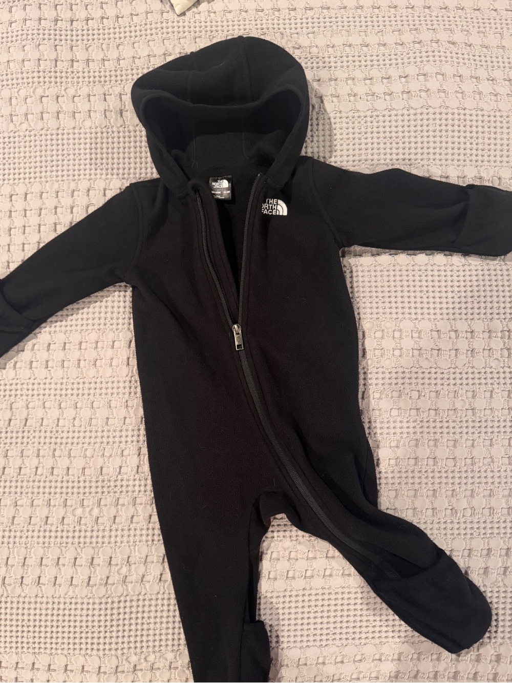The North Face Black Fleece Hooded One-Piece Footie 12-18 month